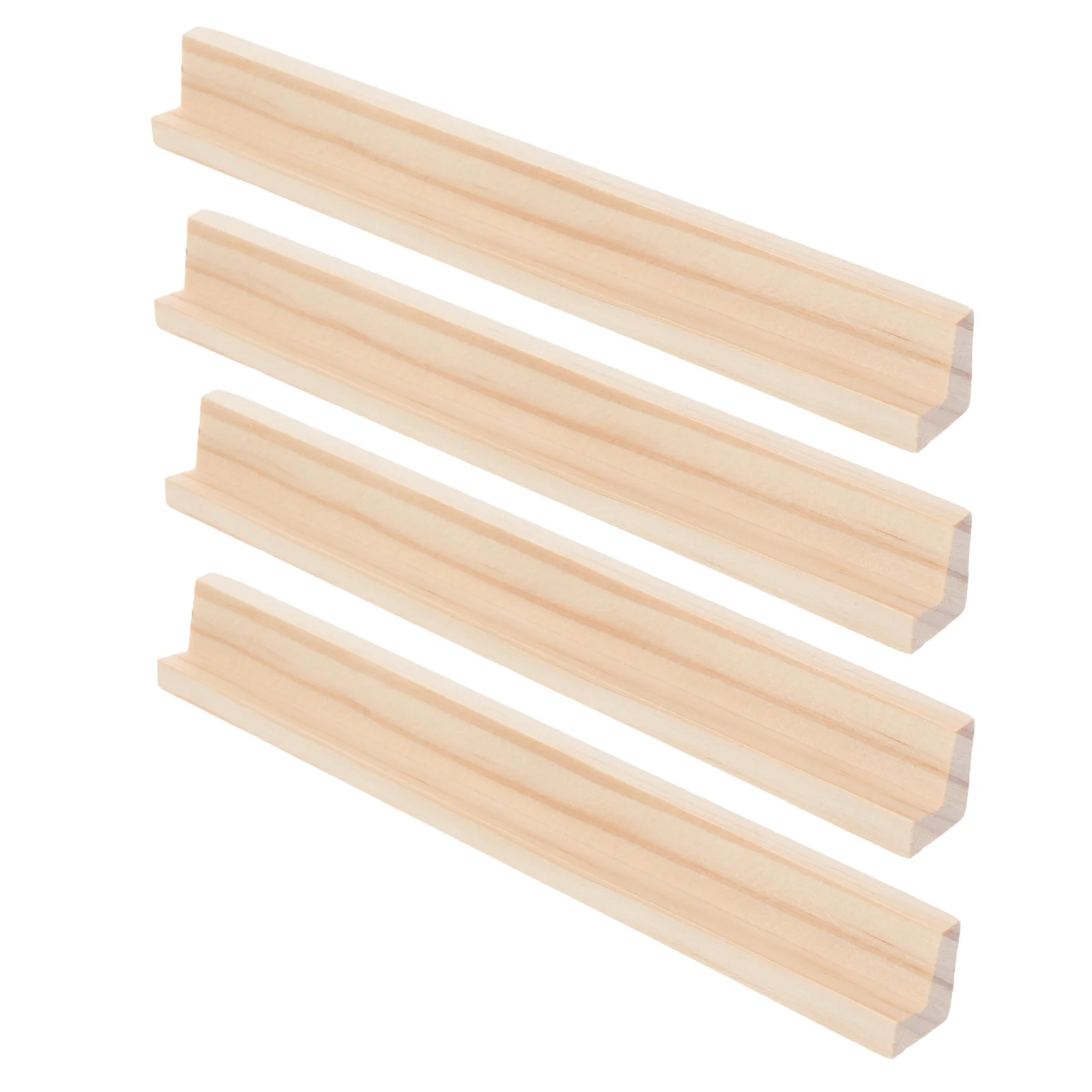 4pcs Wooden Tiles Premium Material Lightweight Durable Easy Hold Long-Term Use Domino Holders Wooden Domino Trays Desktop Racks