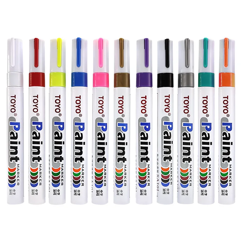 1Pcs Waterproof Cars Wheel Tire Oily Mark Pen Auto Rubber Tyre Colorful Permanent Paint Pen Graffiti Touch Up Paint Marker Pen