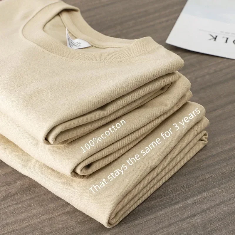 12 Color Oversized Heavyweight T Shirt for Men Summer Short Sleeve Tee 100% Cotton Plain Top Casual Men's Clothing