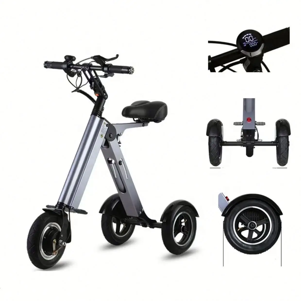 

Super Lightweight Folding 3 Wheels Scooter Portable Aluminum Alloy Folding Mobility Electric Tricycle