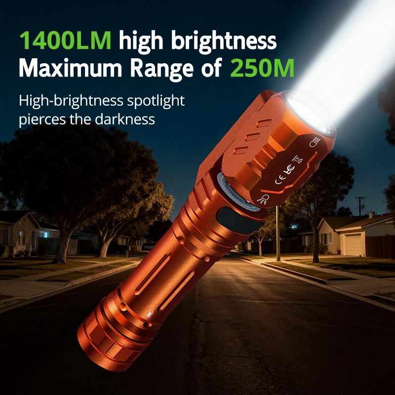 Tank007 WK1 1400 Lumen Rechargeable LED Dual-beam Rotating Head