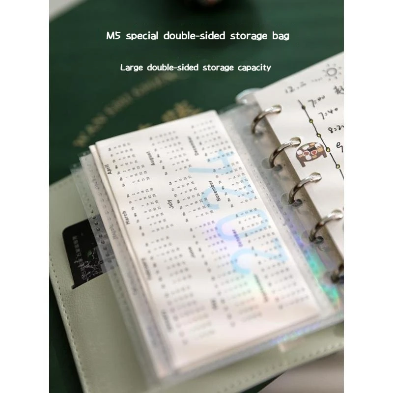 ソフトレザー 5 リングバインダー M5 ノートブックペンインサートコントラストかわいいカラー Pu ハンドブック 80 枚 Pagesr 学生学習プランナー