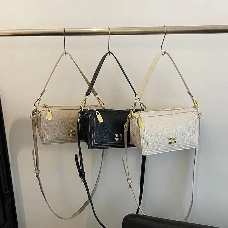

2025 Designer-Style Top Handle Purse, Luxury Textured Leather Shoulder Crossbody Bag