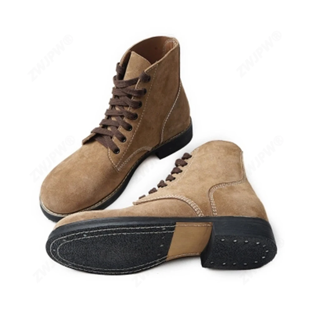 Botas de campo M1943 de cuero vintage, cortas resistentes - imagen 3