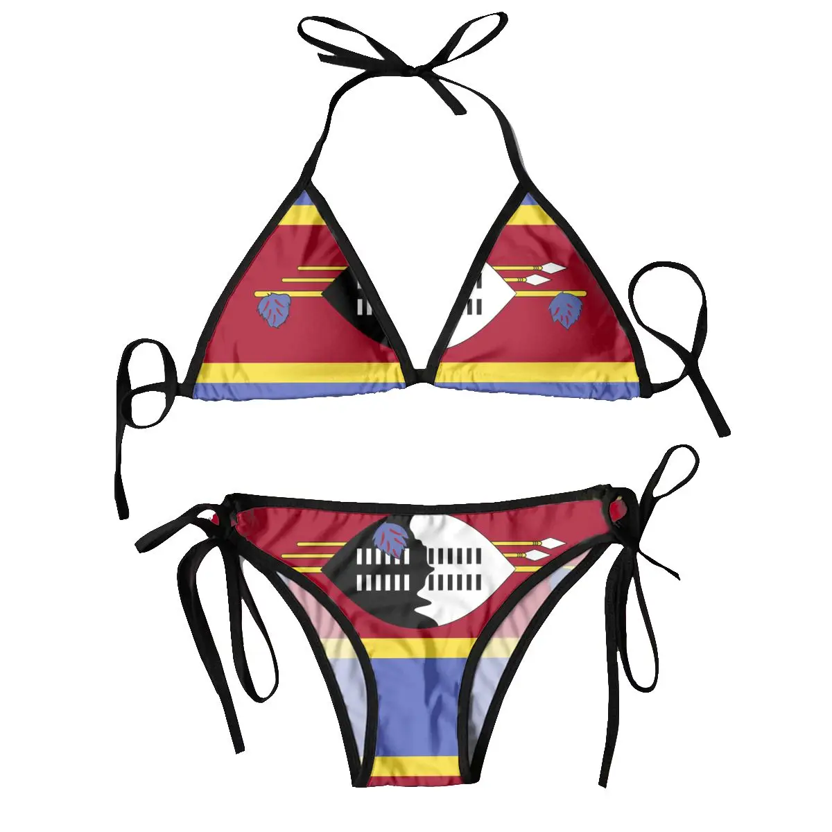 2024 Badpak Swaziland Vlag Mujer Vrouwen Badmode Zomer Strandkleding Badbikini 'S Sets