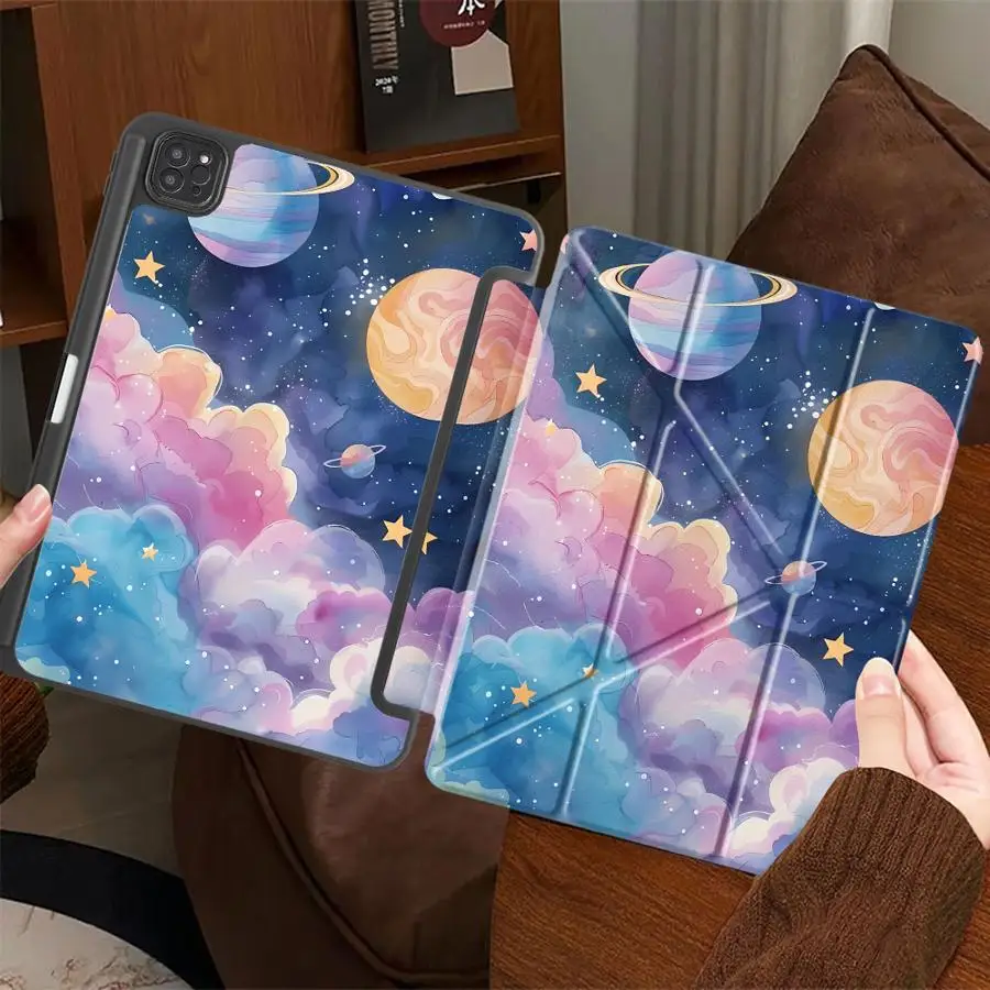 

Pink Planet Tablet Case For iPad Pro 11th 10th 9th 8th 7th 12.9inch Pro 2025 Mini 6 7 Air 4 5 M3 M2 M4 11inch Holder Cover