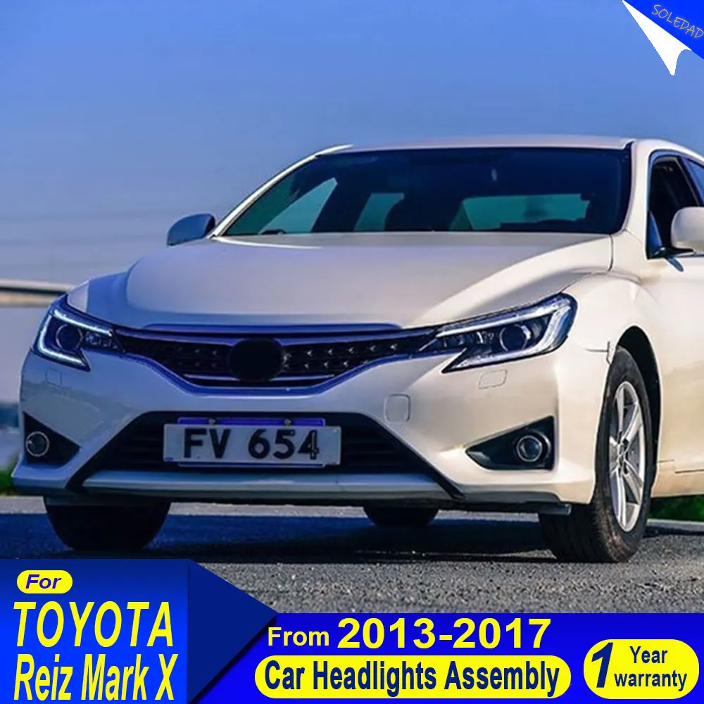 Car headlights for Toyota 2013-2019 Mark X Reiz Headlight Upgrade DRL Front Lamp Devil's Eye Lexus Style LED Projector Lens
