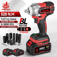 520N.M Torque Brushless Electric Wrench 4 Speed Cordless Impact Wrench Car Repair Power Tool for Makita 18V Battery Pin