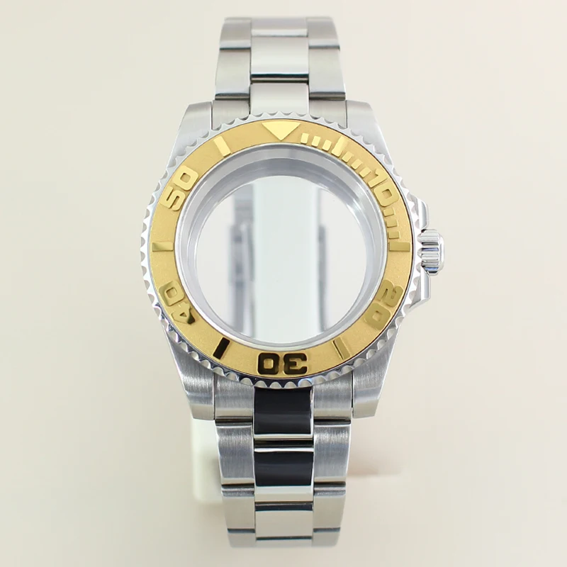 Корпус часов 40 мм, ремешок с скользящей пряжкой, 120 кликов, сапфировое стекло, совместимый с NH35 NH36 NH34 nh70 Miyota8215 Eta2824 YACHT