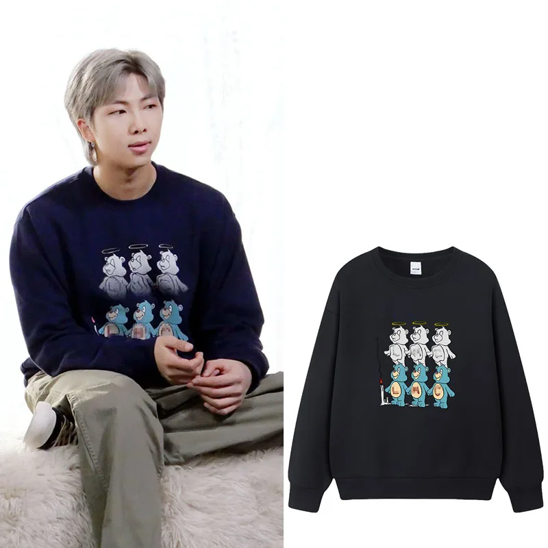 

Kang Daniel Pure Cotton Hoodie Bulletproof Boys up Support Autumn Winter Fce Inner round Ne Korean Sle Loose Fit Pr...