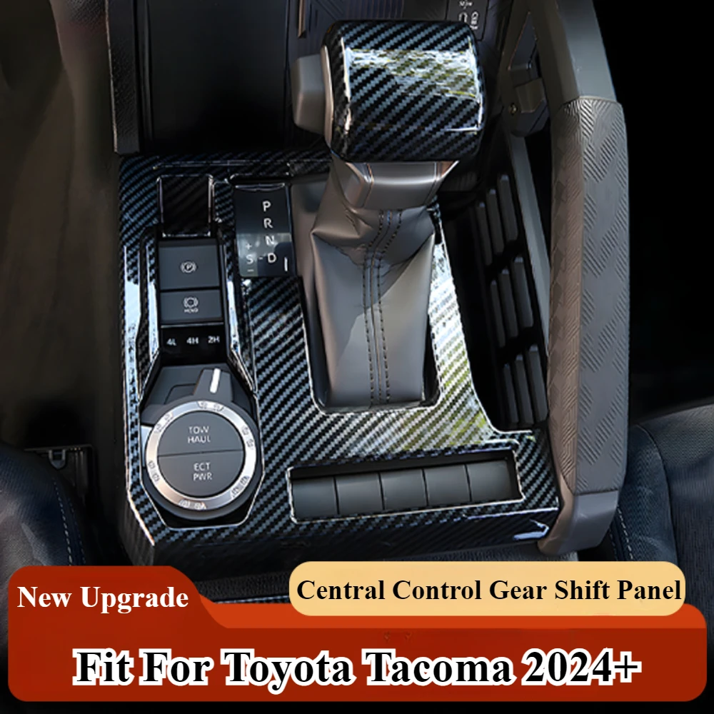 

For Toyota Tacoma 2024 Car Central Control Gear Shift Panel LHD Carbon Fiber Gear Knob Cover Trim Frame For Tacoma Car Sticker