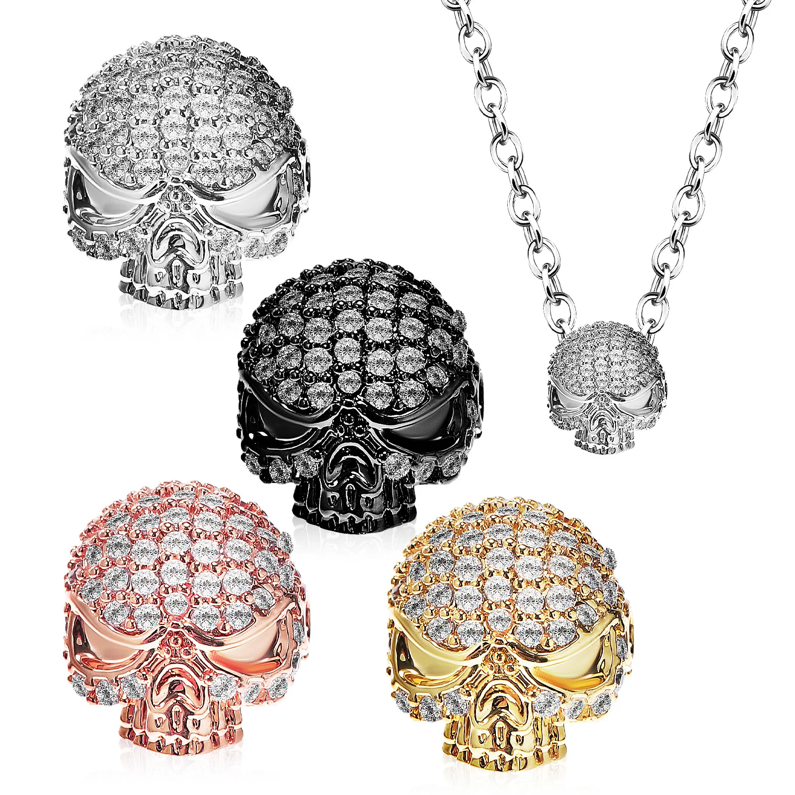 

4 Pcs Skull Shape Beads Adornment Metal DIY Necklace Halloween nament Skull Beads Unique Decoration Lightweight