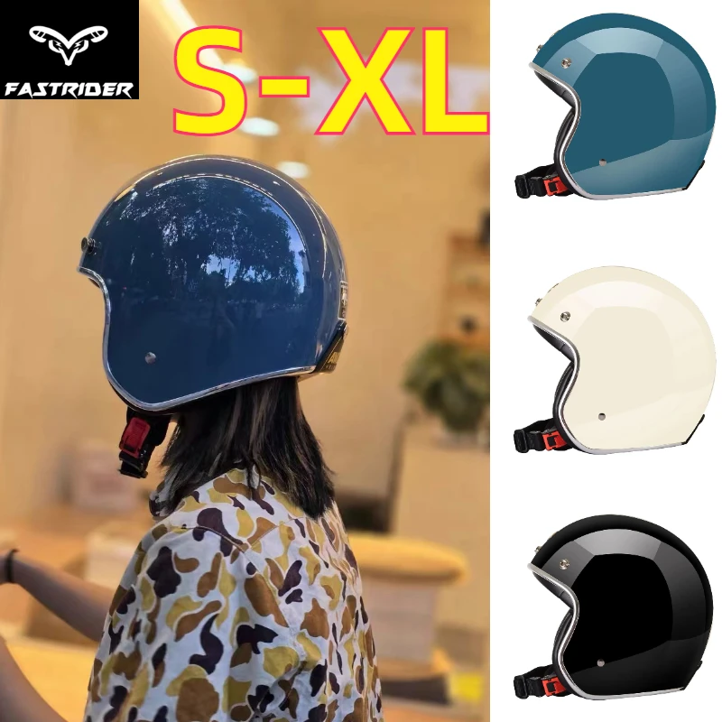 

Ретро-шлем открытого типа 3/4 для мотоцикла, винтажный низкопрофильный шлем для мопеда и скутера для мужчин и женщин, сертифицированный ECE/DOT