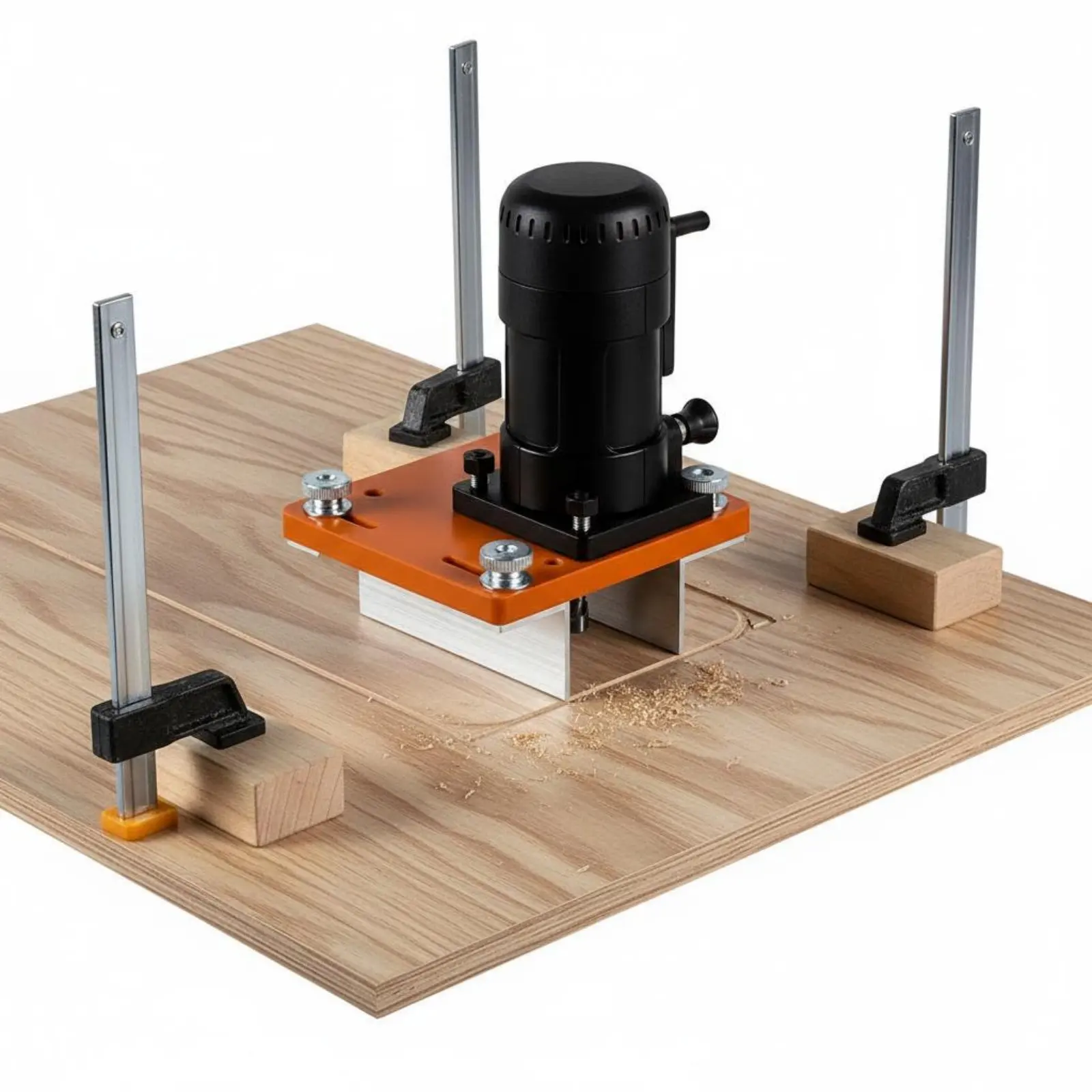 Wood Slotting Jig Limit Stop Slotting Jig Router Guide Base Thickened Body Tool Accessory Multi-Function for Carpenters