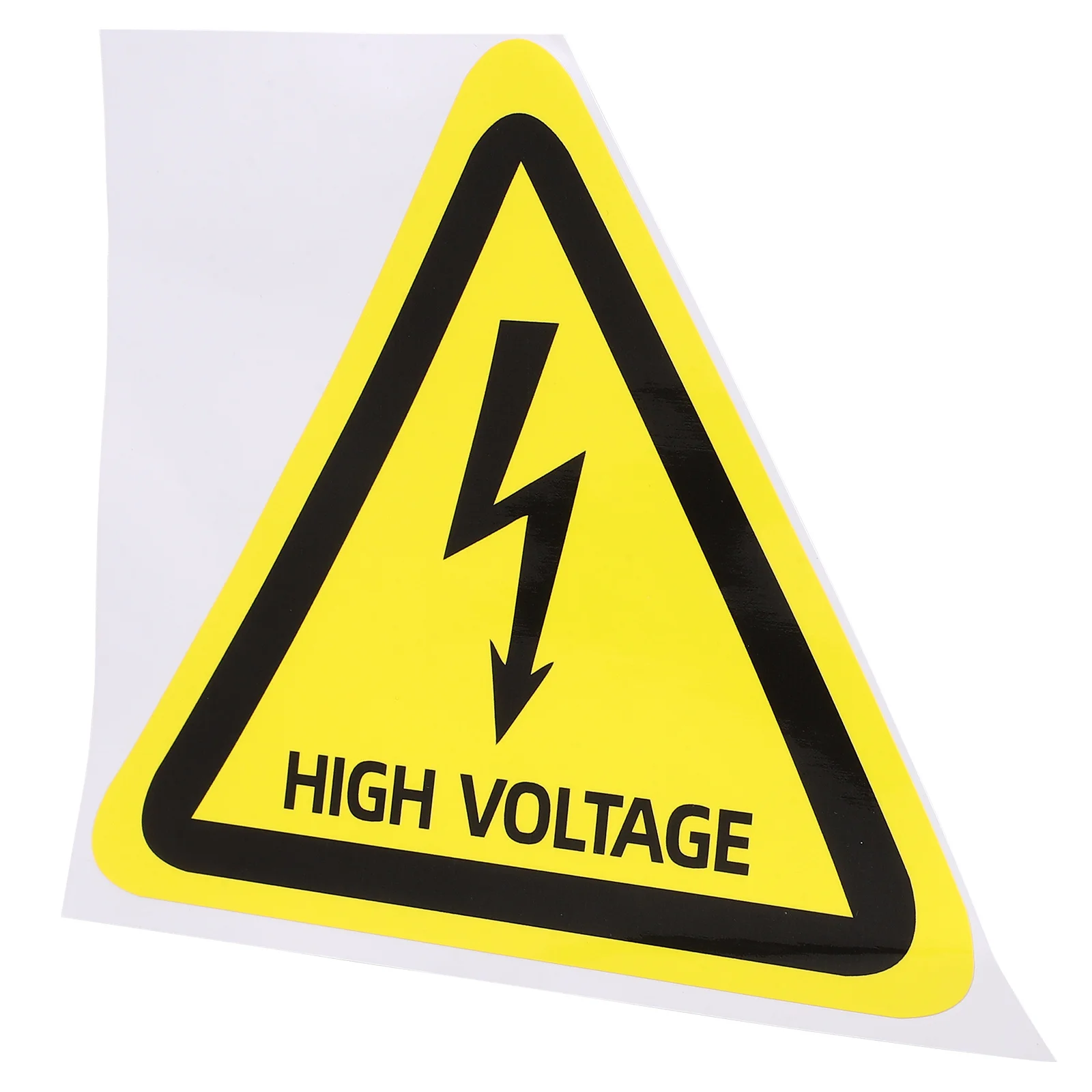 

6 Inch High Voltage Safety Sticker Yellow Triangle Warning Sign Electrical Room Labels Self Adhesive PP Caution