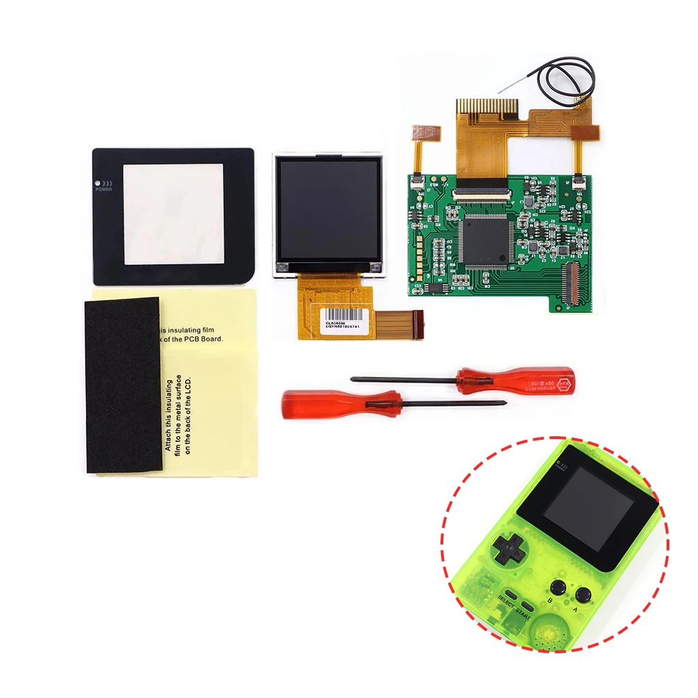 

2,2-дюймовый IPS LCD-экран с подсветкой для Game Boy Pocket, комплект для модернизации, без пайки, без необходимости обрезки корпуса.