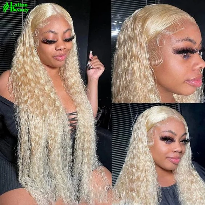 

613 blonde lace front wig human hair hd lace wig 13x6 human hair curly wigs deep wave frontal wig water wave lace front wig