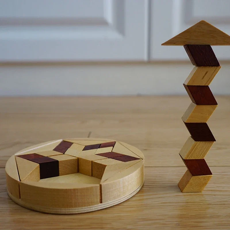 나무 모자이크 모양 퍼즐 마음 두뇌 티저 도전 몬테소리 성인을위한 교육 게임 퍼즐 어린이