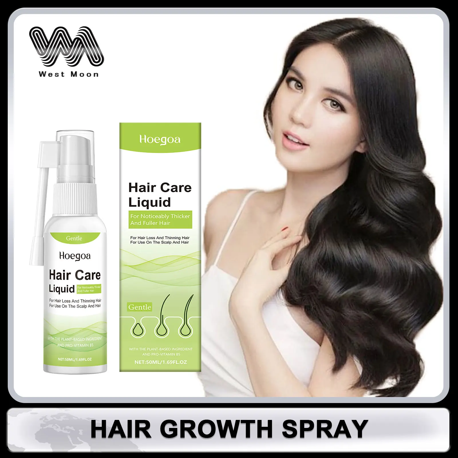 Hair Growth Spray Regrowth Prevent Hair Loss Anti Baldness Strengthen Roots Repair Damaged Improve Dry Curly Hair Growing Serum