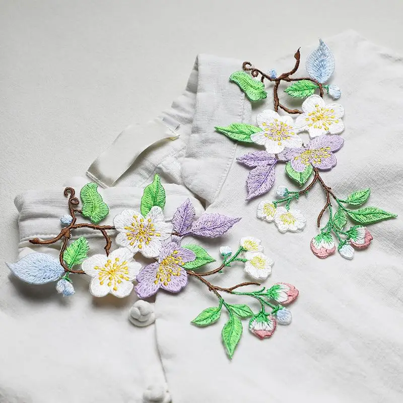 Eleganter Blumen-Stickerei-Aufnäher, 1 Stück, zum Aufbügeln oder Annähen, für Kleidung, Taschen, kreative Dekoration – Detail 6