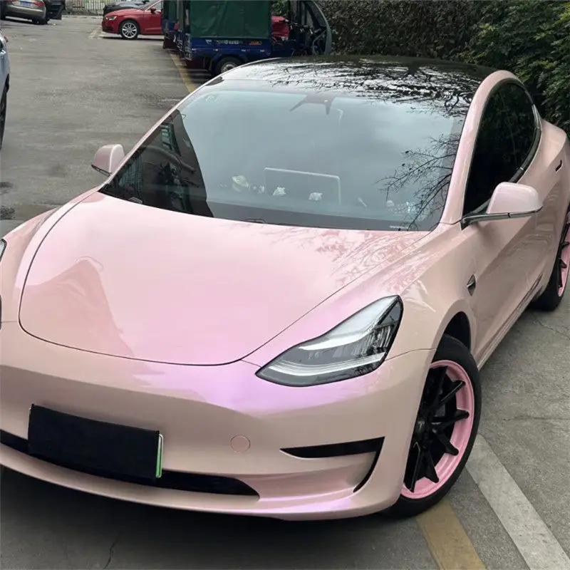 

PET Dream Blush Pink Car Wrap Film Full Body Color Change Vinyl Air Release Anti-scratch UV Resistant Waterproof Self-adhesive