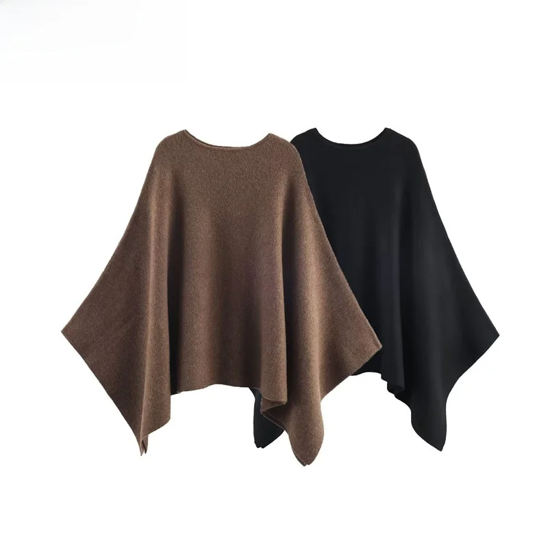 

Faion Асимметричный вязаный капюшон Ne Coat Street Sle Полиэфирное волокно Длинное све круглое Ne пальто обычной длины на одной пуговице