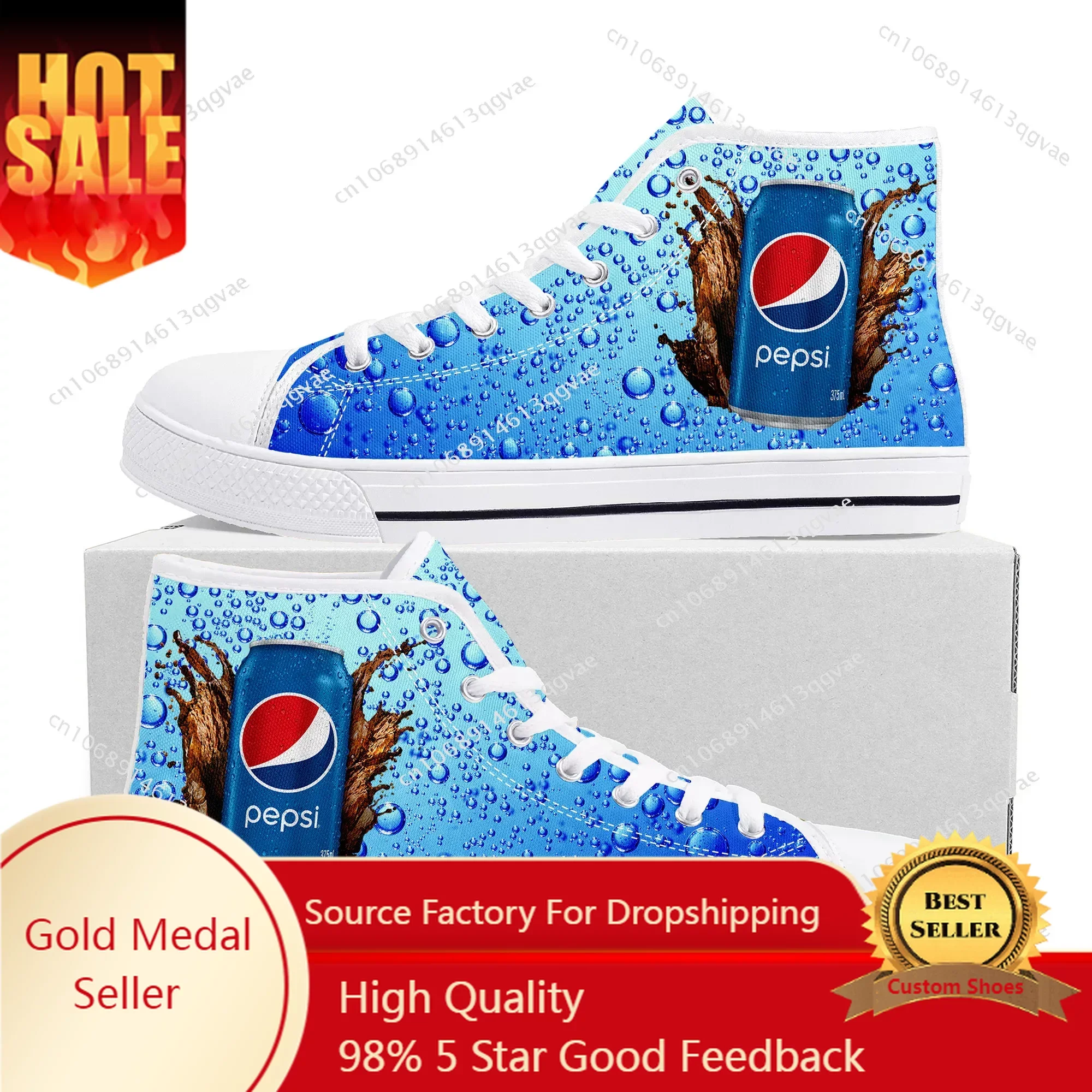 

P-Pepsi-Cola High Top High Quality Sneakers Mens Womens Teenager Canvas Sneaker Casual Couple Shoes Custom Made Shoe White