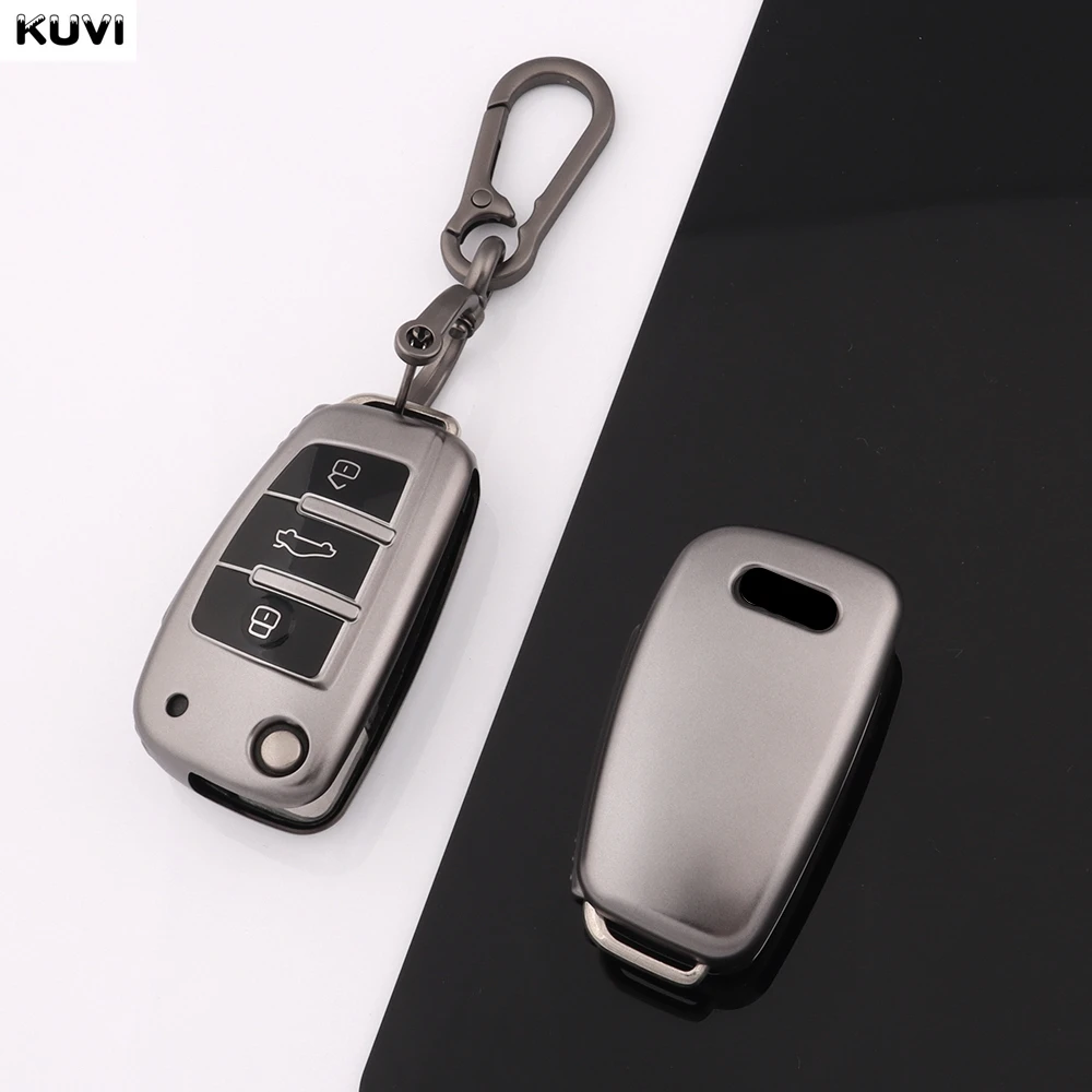 TPU Car Flip Key Case Cover Shell Fob For Audi A3 8L 8P A4 B6 B7 B8 A6 C5 C6 4F RS3 Q3 Q7 TT 8L 8V S3 Protector Holder Keyless