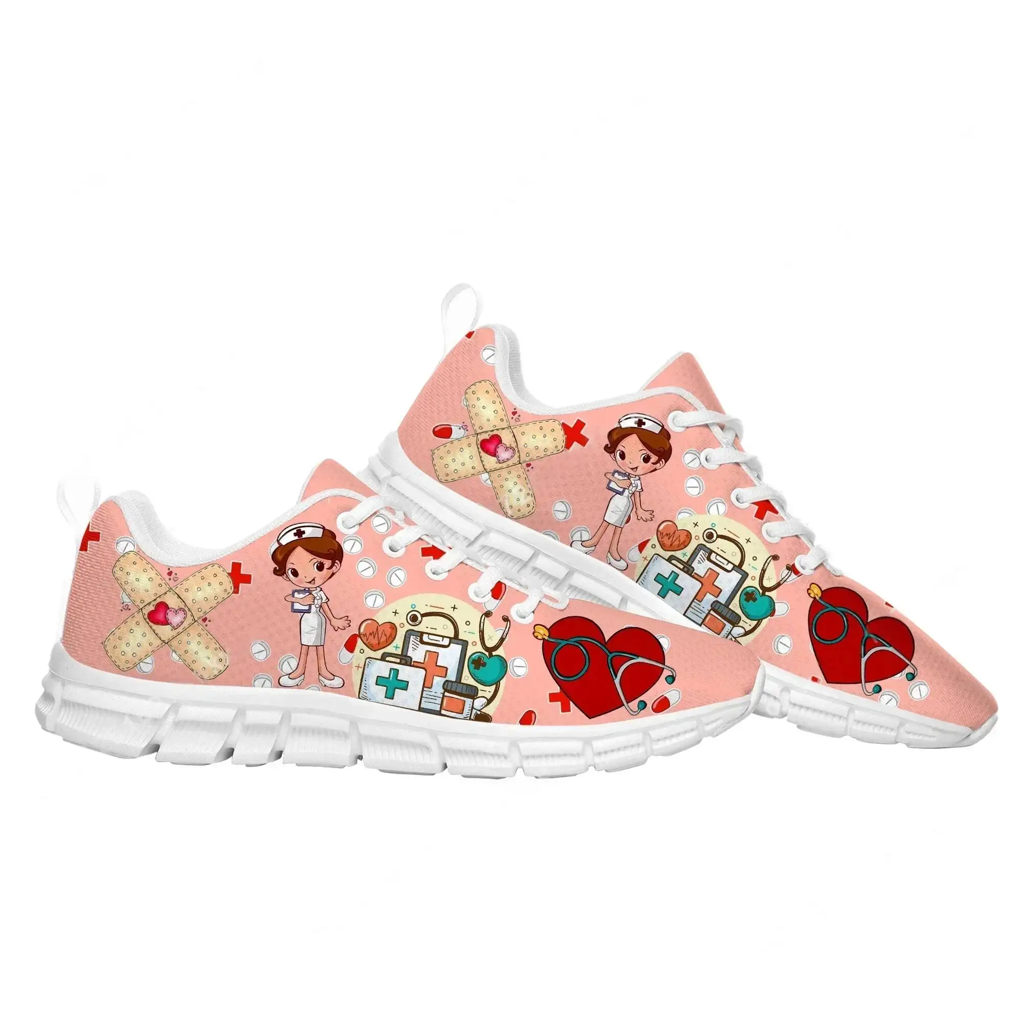 Cute Cartoon Nurse Doctor Medical Sports Shoes Mens Womens  Sneakers Casual Sneaker Couple Custom Shoes