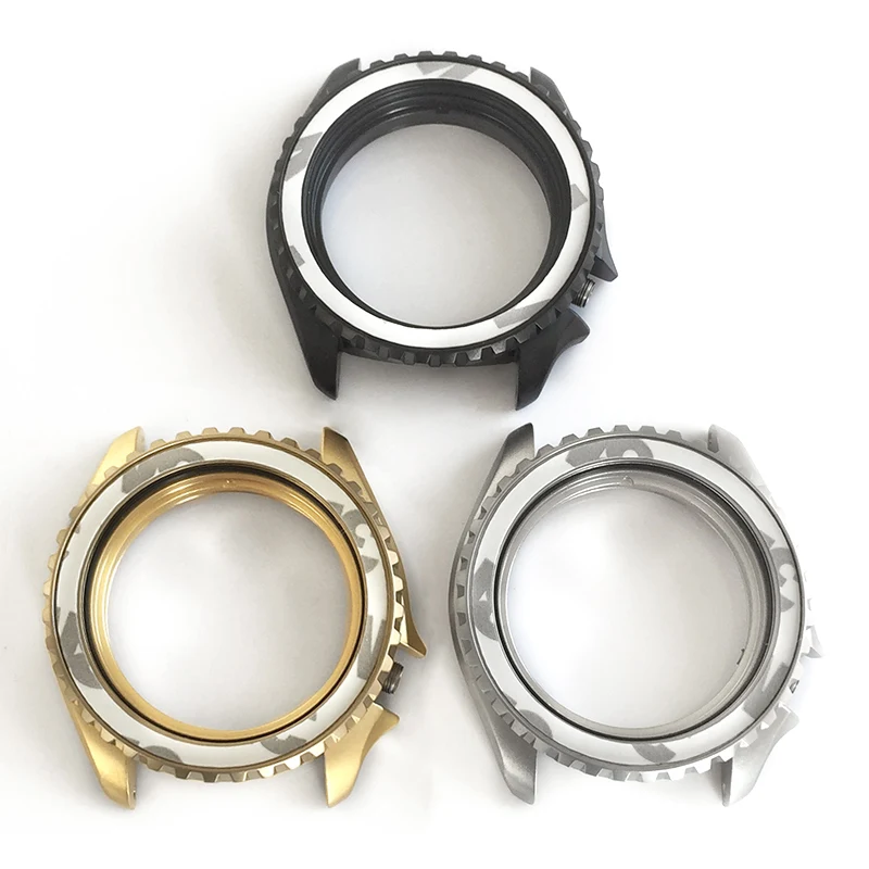 ステンレス鋼の時計ケース自動巻きムーブメントskx007srpdゴールドブラックシルバーマットnh35nh367s26に適合