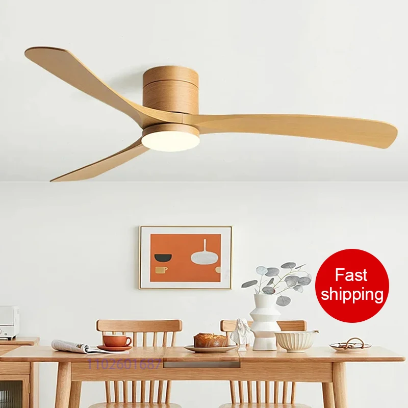 46Inch Low Floor Ceiling Fan Light Modern Black ABS Blade DC Remote Control Led Fan Lights Restaurant The bedroom 110V 220V