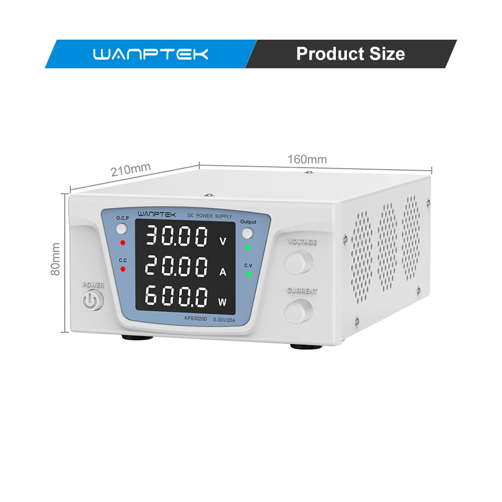 Wanptek DC Power Supply 30V 20A Lab Switching Power Supply 60V 10A Adjustable Power Supply AC220V 110V Aging Test Power Supply