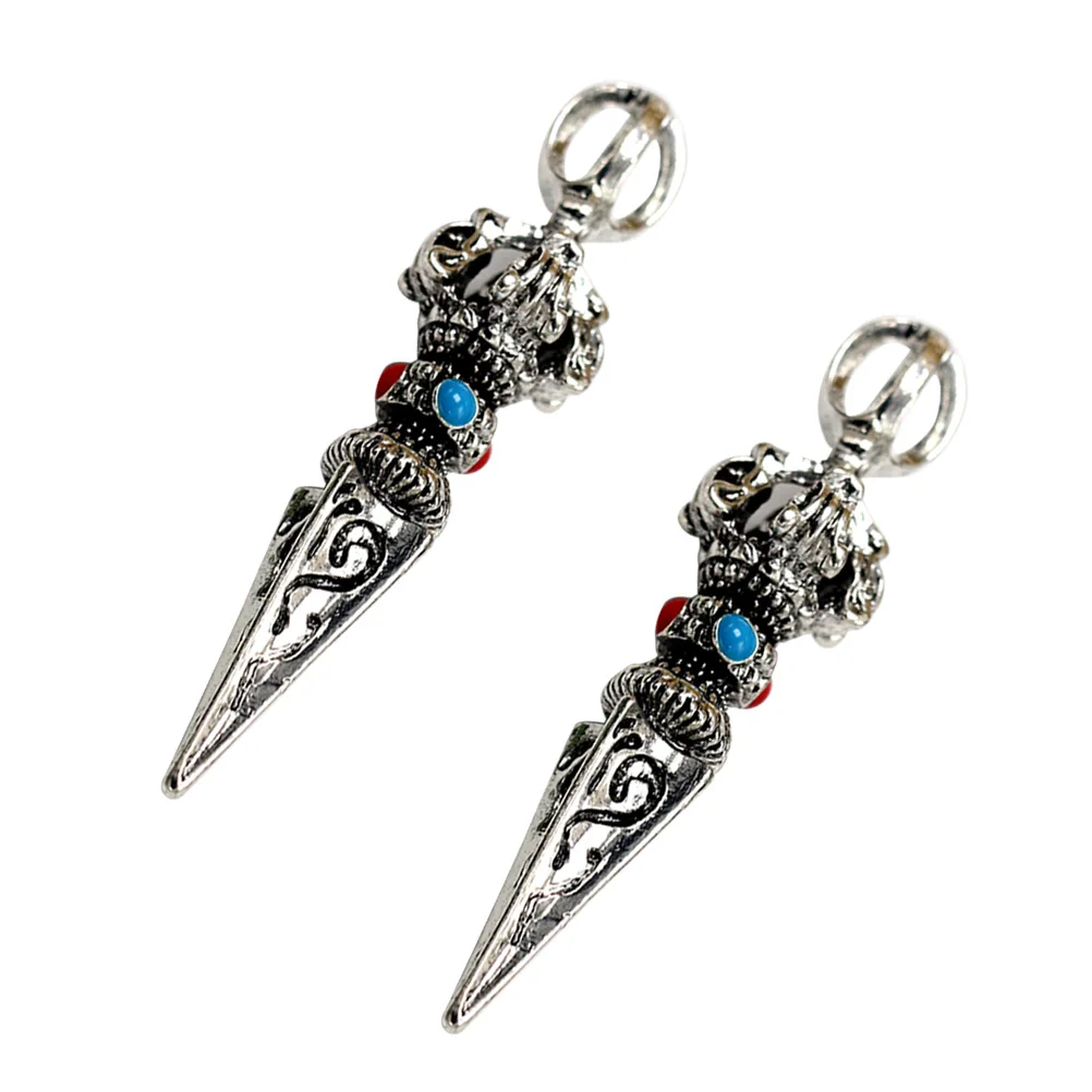 

2pcs Vajra Demon Subduing Pendant Premium Alloy Durable Necklace Bracelet Keychain Anklet Tibetan Jewelry Om