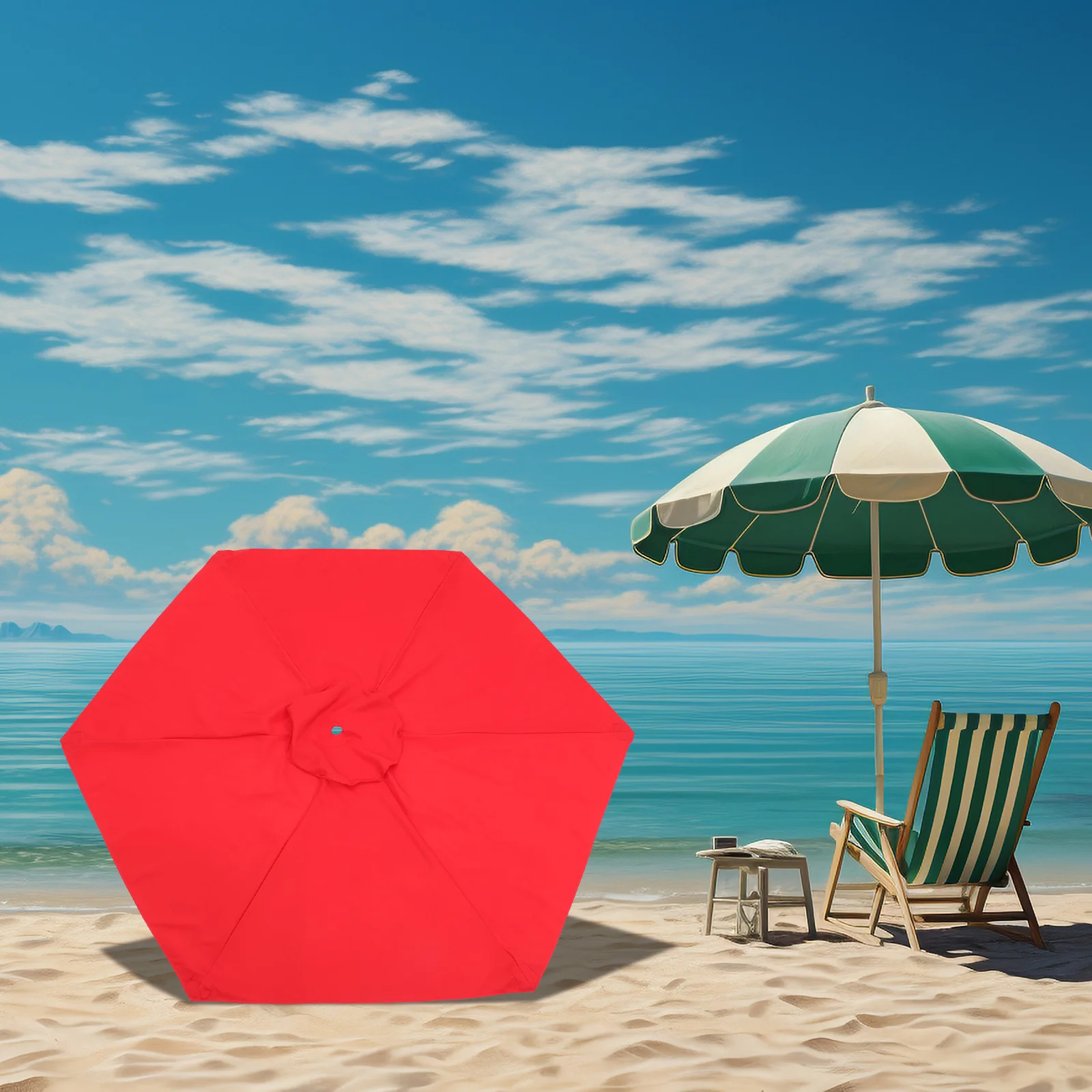 

Replacement Canopy for Patio Umbrella 6.5ft Sun Resistant Waterproof Fabric Shade Cover for Garden Yard Outdoor Uv Protection