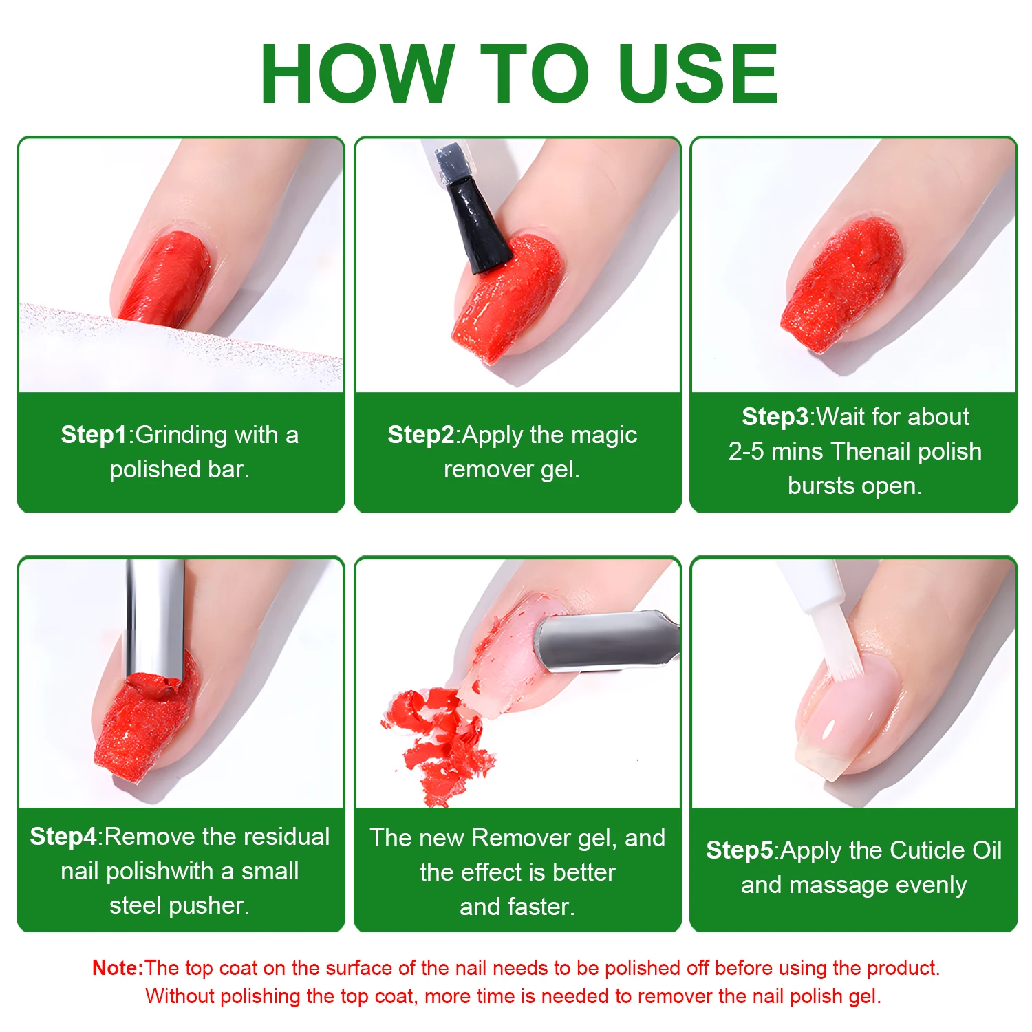 10ml Gel Nail Polish Remover, Quickly Easily Removes Uv Gel Polishes Within 2-5 Minutes, Magic Soak-Off Quick Nail Glue Remover