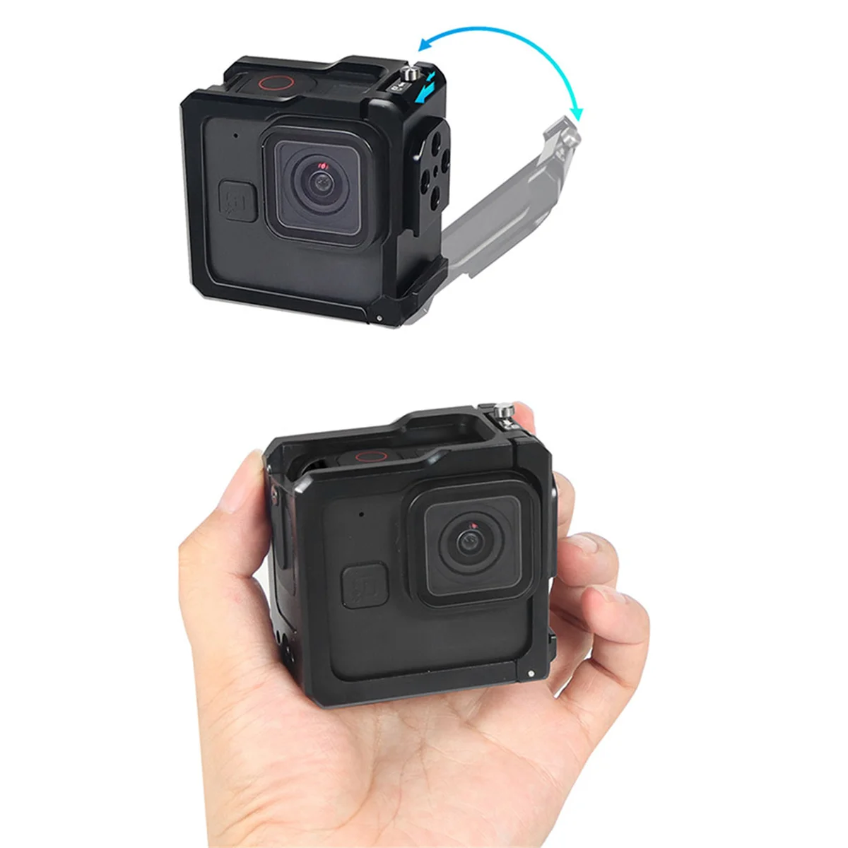 Camera Cage Rig Protective Frame Side Battery Cover Cold Shoe Mount for GoPro Hero 11 Mini Action with Side