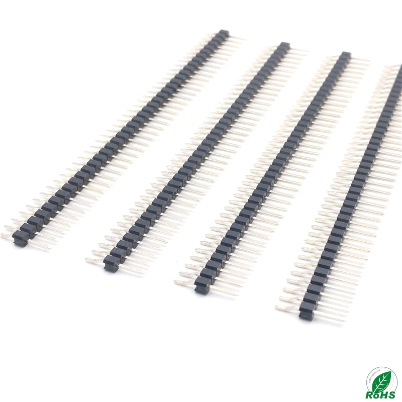 10pc 1.27/2.0/2.54mm 1/2x40P Single/Dual Row Right Angle RA90D Horizontal SMT Surface Mount PCB Reflow Gold Rohs Male Pin Header