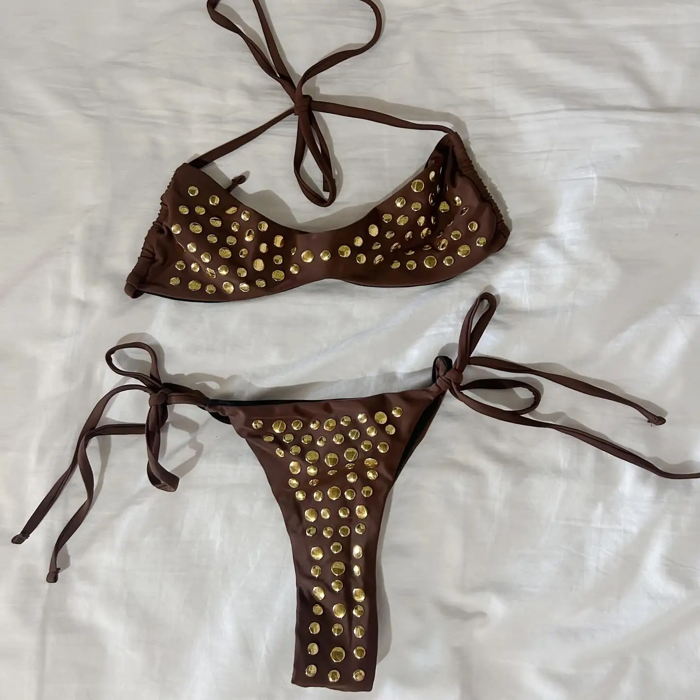 Micro Bikini 2026 New Swimwear Women Swimsuit Sexy Brazilian Biquini Shiny Solid Swim Suit Beachwear Push Up Bathing Suit Female