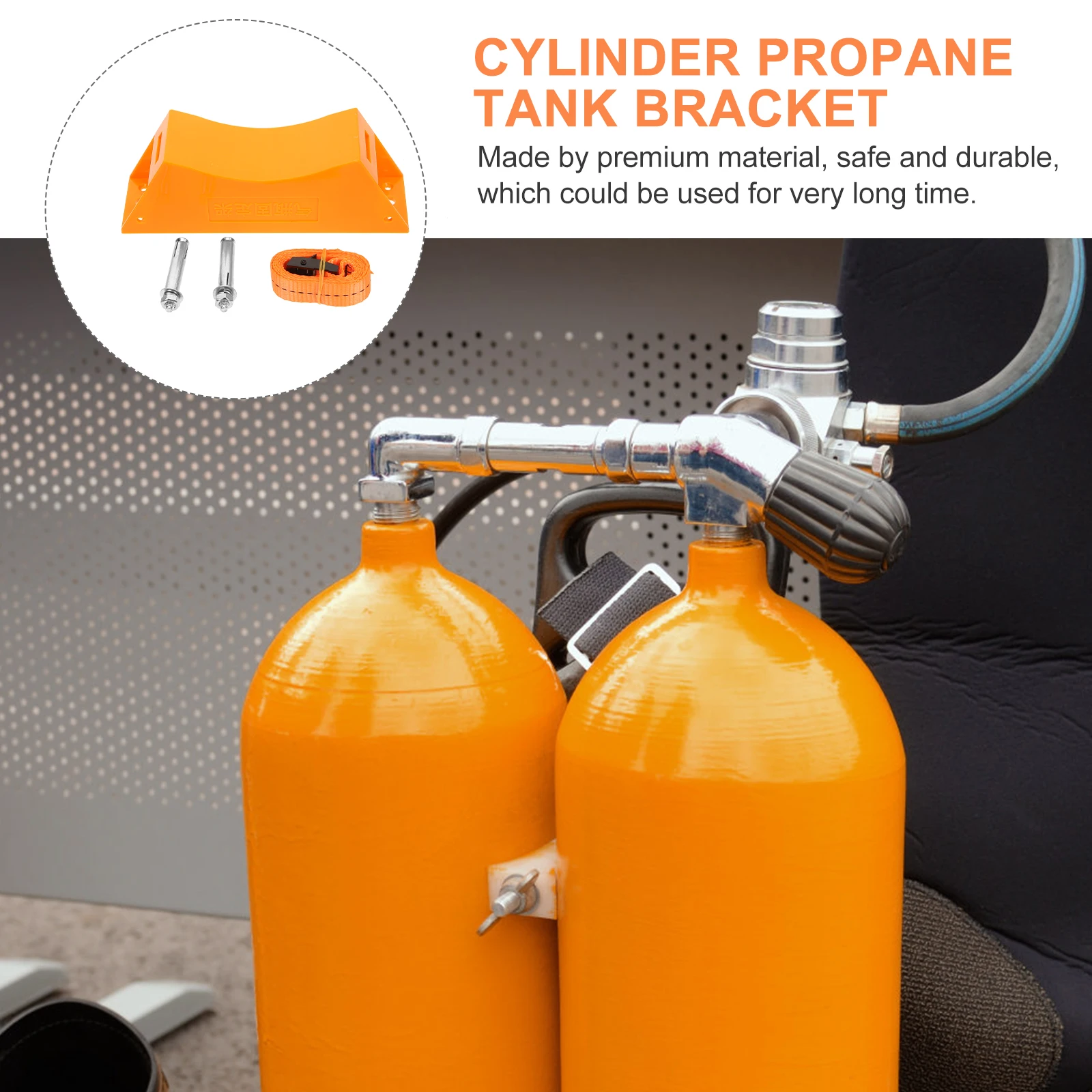 

Propane Tank Holder 40L Gas Cylinder Bracket Wall Mounted Heavy Duty Safety Strap for Nitrogen and Propane Tanks
