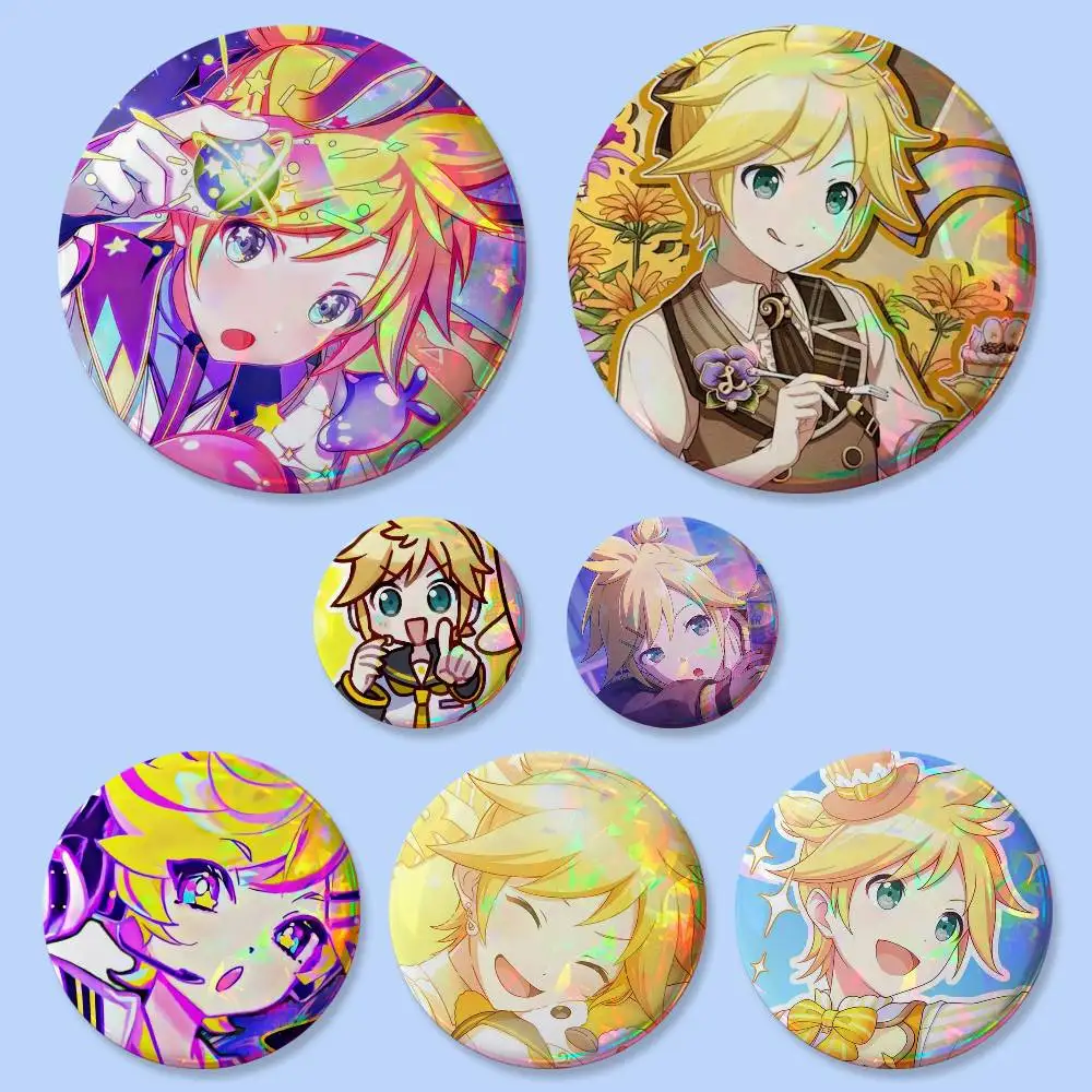 1pc Virtual Singer Kagamine Len Badges Button Round Creative Pin Brooch Badge Bag Decor Accessories Fans Collect Friends Gifts