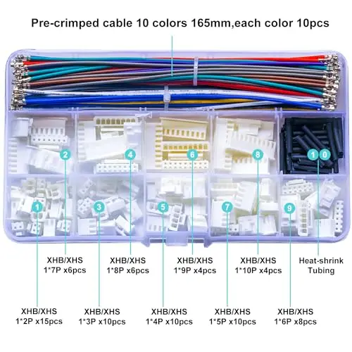 XHS XHB2.54 Single Row Female Connectors , JST XHS XHB 2.54mm Single Row 2/3/4/5/6/7/8/9/10Pin Housing (YO-XHB-Single)