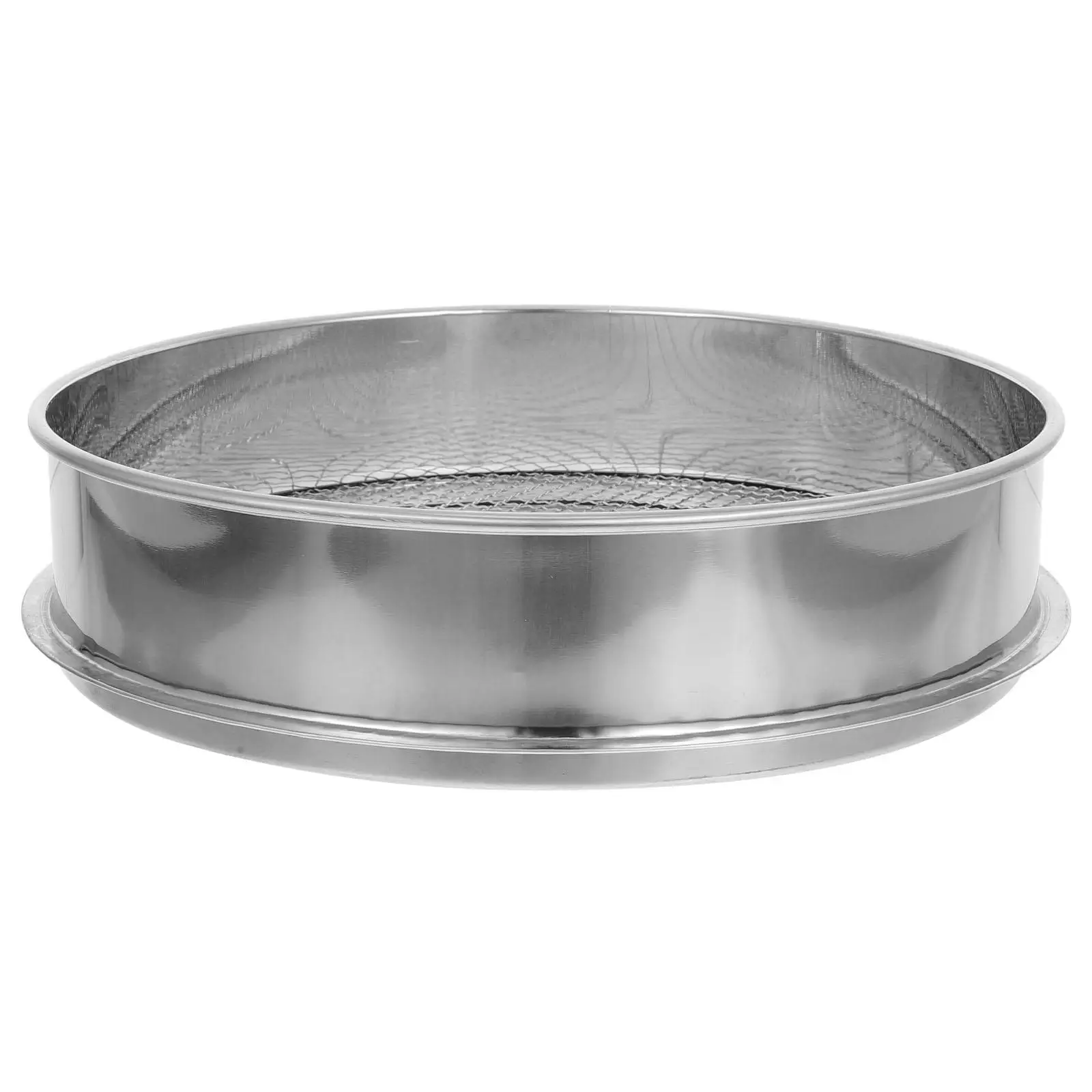 Sieve Pan Soil Sifter for Rocks Compost Big Hole Screen Sand Mesh Silver Garden