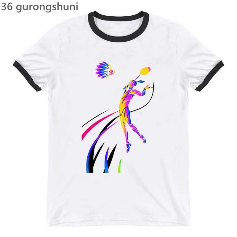 

Tshirt Femme badminton lovers player sports shirt fashion Harajuku women's t-shirts summer casual women's short sleeve tops