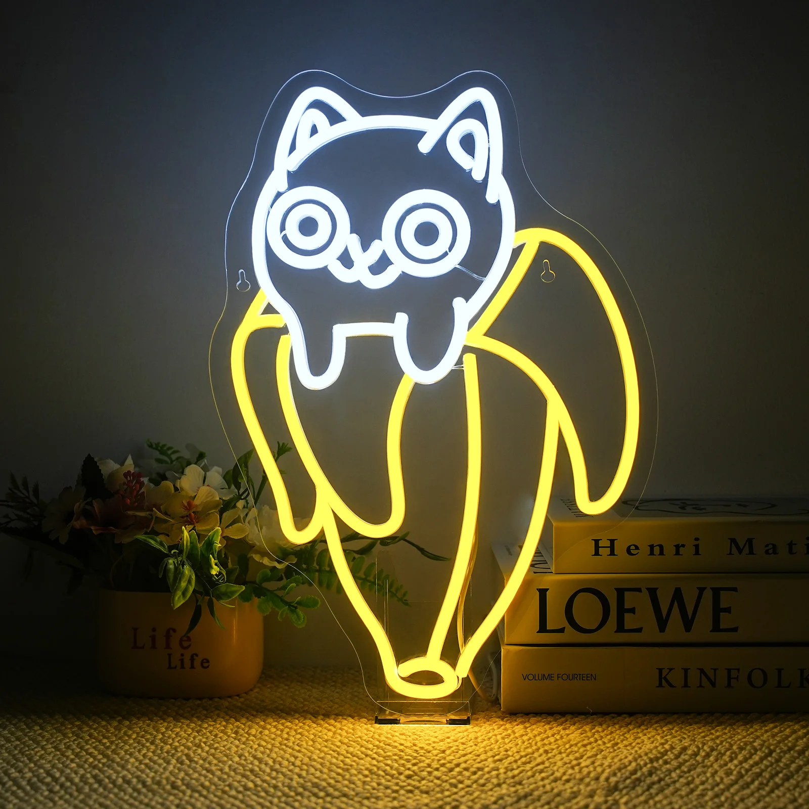 

Cat Banana Neon Signs For Wall Decor 5/12V USB Power With Dimmable Switch For Bedroom Zoo Pet Shop Cat House Decor Neon Sign