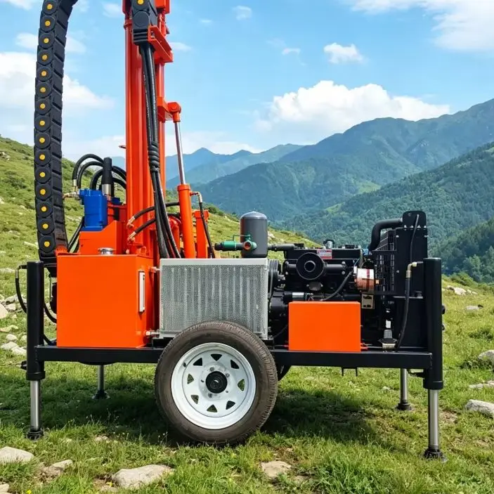 Customized Hydraulic Rotary Wheeled Water Well Drilling Machine 200M Diesel Portable High Efficiency Precise Positioning