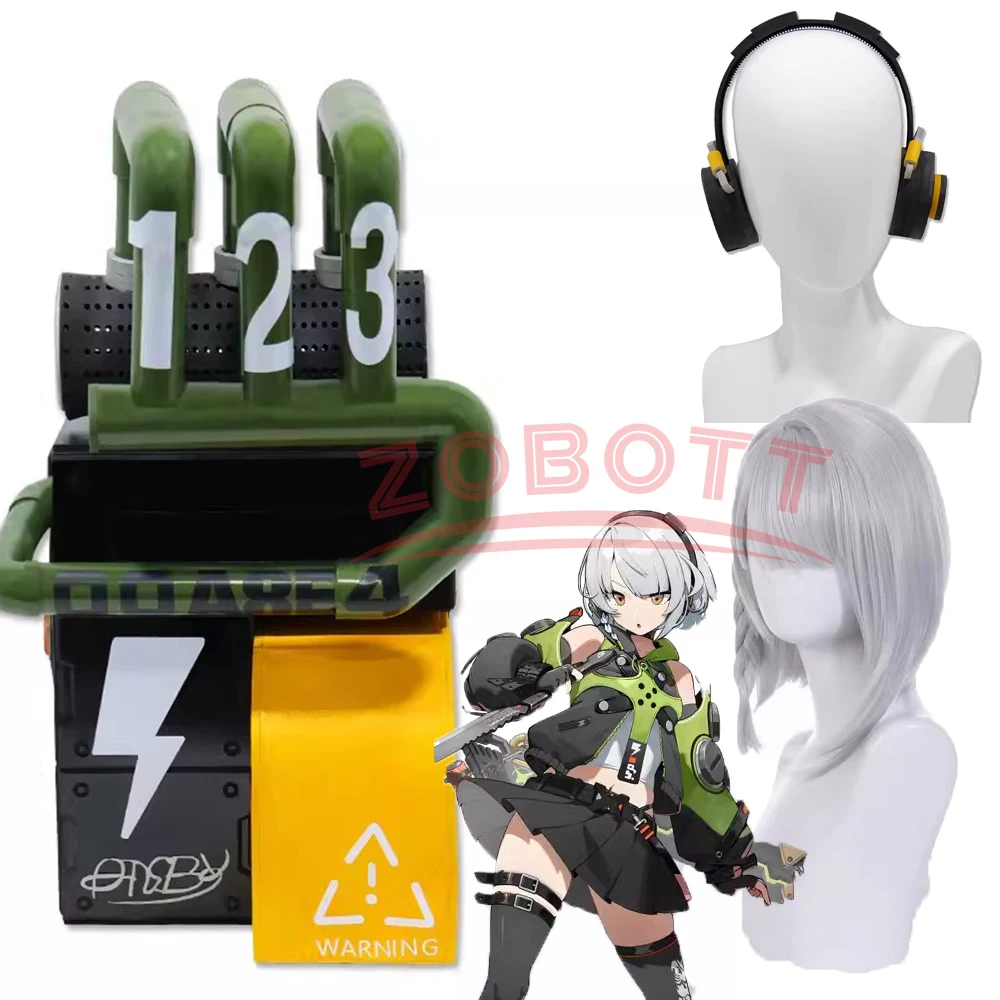 Zenless Zone Null Anby Demara Cosplay Perücke zzz Anby Cosplay Requisiten Headset Halloween Karneval Party Rollenspiel weiße Haare Frauen Requisite