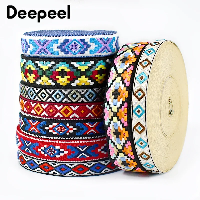 

10/20Meters 13/20/25mm Ethnic Jacquard Ribbon Braided Lace Trim Webbing DIY Sewing Apparel Shoes Handbags Decorative Accessories