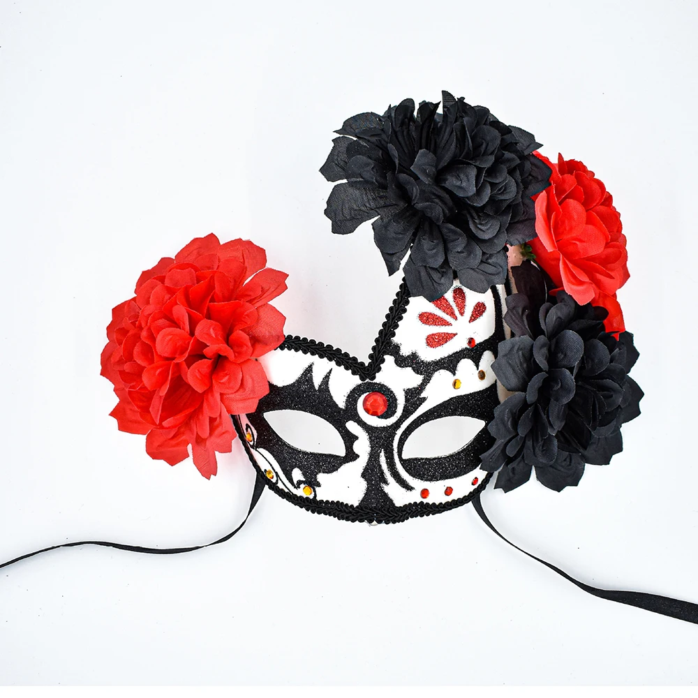 أقنعة تنكرية، غطاء وجه على شكل زهرة عتيقة، أقنعة نصف وجه، قناع مزخرف من حجر الراين المطلي للحفلات التنكرية للبالغين #1