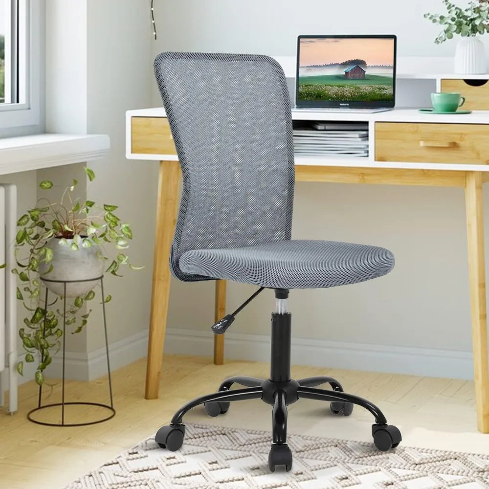 

Ergonomic Chairs Set of 2, Cute Adjustable Armless Office Desk Chair w/Mesh Back & Soft Thick Seat, Comfy Swivel Rolling Executi