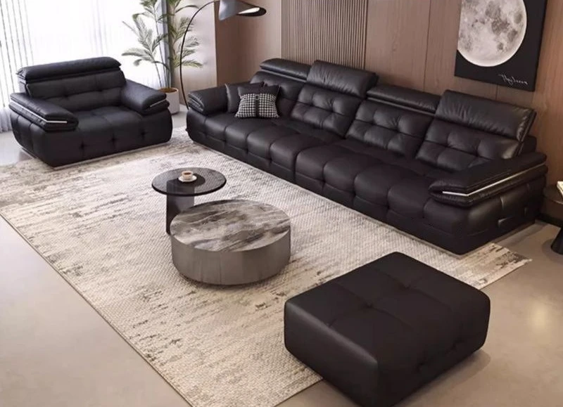 Minimalistisches Lawrence, Wohnzimmer, Ledersofa
